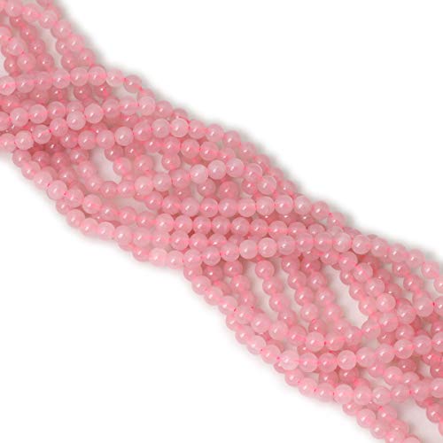 60PCS 6mm Natural Rose Quartz Gemstone Round Loose Bead Pink Crystal for Jewelry Making 1 Strand 15" - color: Rose Quartz, size: 6mm