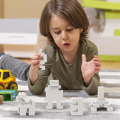 500 Piece Bulk 2x4 Building Bricks, Compatible with Lego, Flat White Bricks - color: 2x4 Brick White