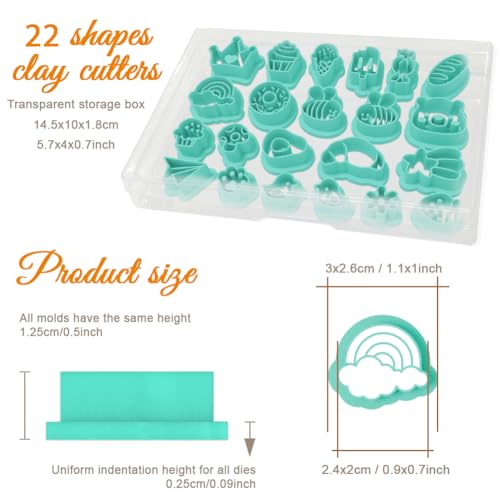 ORIGACH 22 Pcs Cute Mixed Elements Polymer Clay Cutters - style: Cute Mixed Elements