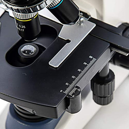 Swift Compound Trinocular Microscope SW380T,40X-2500X Magnification,Siedentopf Head,Two-Layer Mechanical Stage,with Swiftcam 5 Megapixel Camera and Software Windows/Mac/Linux and USB 3.0 Cable - size: SW380T+swiftcam5.0 MP（3.0 USB）