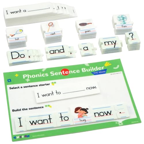 CHEFAN Sentence Building for Kids, CVC Word Builder, Phonics & Sight Words - color: Cvc Sentence Building