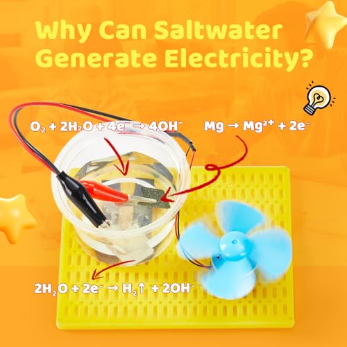 6-in-1 STEM Home Lab Science Kit for Kids Age 8-12, Boys & Girls 9 10 11 13 14 Year Old Educational Adventure Set: Tank & Car Building, Saltwater Generator | Perfect Birthday & Learning Gift for Kids
