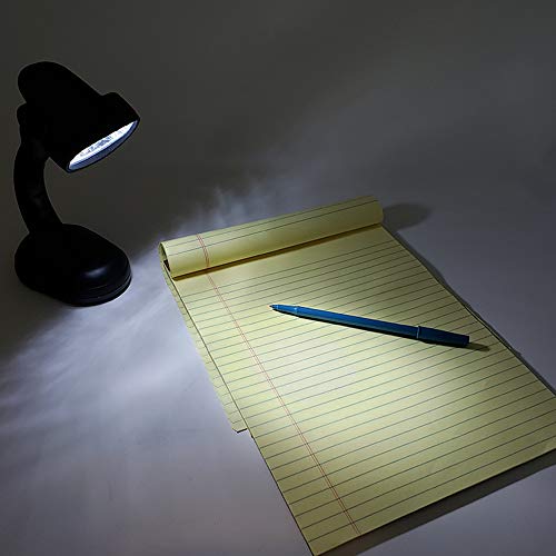 Set of 2 LED Black Desk Reading Lamp and Portable Study Lamp with 12 Led Bulbs and Bright Study Lamp for Work Station Illumination & Emergency Situations and Battery Operated Reading Lights - color: Black