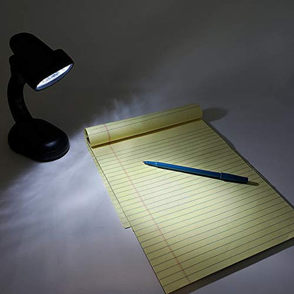 Set of 2 LED Black Desk Reading Lamp and Portable Study Lamp with 12 Led Bulbs and Bright Study Lamp for Work Station Illumination & Emergency Situations and Battery Operated Reading Lights - color: Black