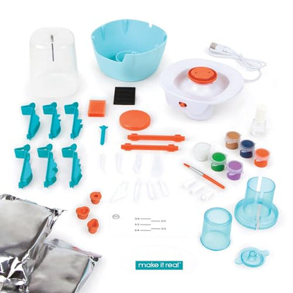 Make It Real: Mini Pottery Studio Deluxe Set - DIY All-in-1 Sculpting Craft Kit, All Skill Levels, Miniature Clay Projects, Kids Girls & Tweens Age 8+ - style: Deluxe