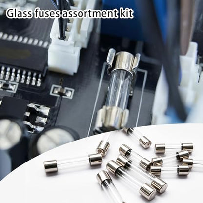 24 Values 370pcs Fast Blow Glass Fuses Assortment Kit 250V 0.5A 1A 2A 3A 4A 5A 6.3A 7A 8A 10A 15A 20A 5X20MM 0.63A 1A 2A 3A 4A 5A 7A 8A 10A 15A 20A 25A 6X30MM 250V Fast-Blow Glass Fuses Set - size: 370PCS kit
