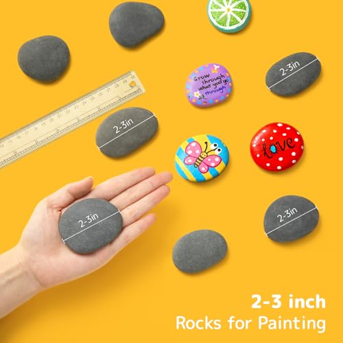 Simetufy 150 Pcs River Rocks for Painting, 2"-3" Painting Rocks, Flat & (Pack of 2) - size: 2-3in-150pcs (Pack of 2)