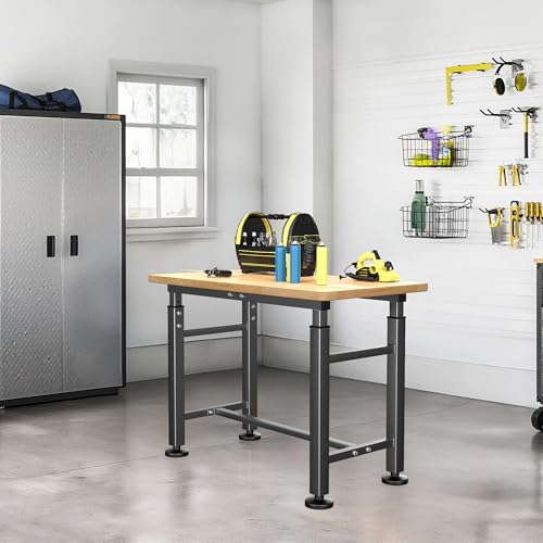 Ultrawall Freestanding Workbench for Garage, Adjustable Height Work Table - size: 42 x 20 inch