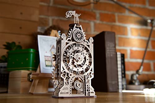 UGEARS Old Clock Tower 3D Wooden Puzzles for Adults - Wooden Model Kits for Adults Clock Kit for Do It Yourself Wood Building Kit for Adult Mechanical Puzzle Brain Teaser, Hobby Set