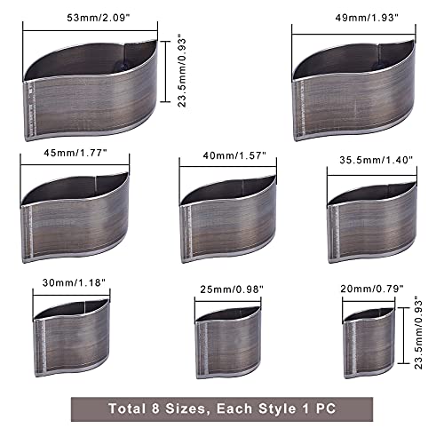 PH PandaHall 8 Size Punching Die Set, Leather Craft Cutter Punch Hole Hollow Drop Wallet Cutter Leather Cutting Belt Puncher Cutting Tools for DIY Leather Craft Leaf Shape - color: Leaf, size: 8 Sizes (20-53mm)