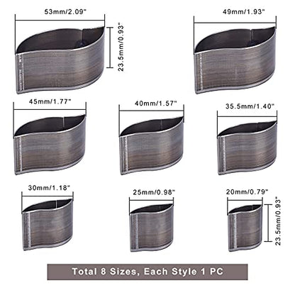 PH PandaHall 8 Size Punching Die Set, Leather Craft Cutter Punch Hole Hollow Drop Wallet Cutter Leather Cutting Belt Puncher Cutting Tools for DIY Leather Craft Leaf Shape - color: Leaf, size: 8 Sizes (20-53mm)