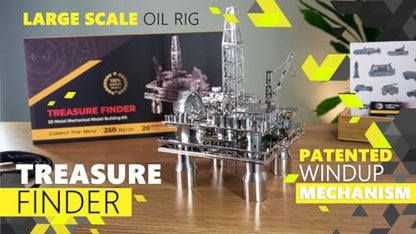 METAL-TIME, Offshore Drilling Rig Model, Metal Model Kits, Offshore Platform, 3D Metal Puzzle, Treasure Researcher Mechanical Model Kit to Build for Adults