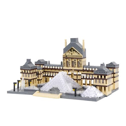 Architecture Louvre Micro Building Blocks Set, 3377 PCS World Famous Architectural Model Educational Toys Building Bricks - color: Louvre