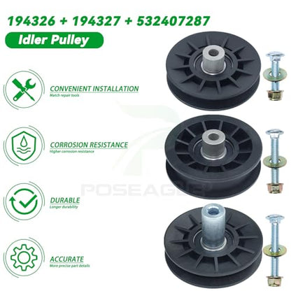 532194326 Idler Pulley with 532194327 Pulley 532407287 Pulley - size: 1x532194326+1x532194327+1x532407287