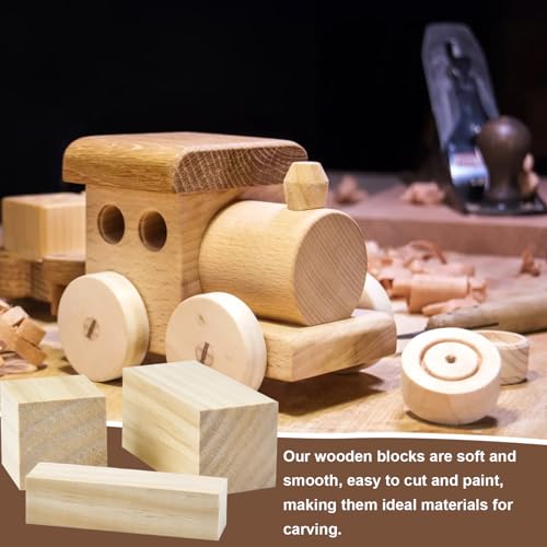 24-Piece Solid Wood Carving Blocks & Whittling Kit for Adults & Beginners - 3 Sizes Natural Wood Craft Supplies for DIY, Christmas Decor, Home Arts, Woodworking Class - size: 3 Sizes-24Pcs