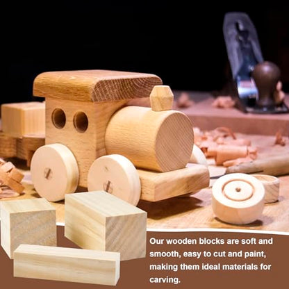 24-Piece Solid Wood Carving Blocks & Whittling Kit for Adults & Beginners - 3 Sizes Natural Wood Craft Supplies for DIY, Christmas Decor, Home Arts, Woodworking Class - size: 3 Sizes-24Pcs