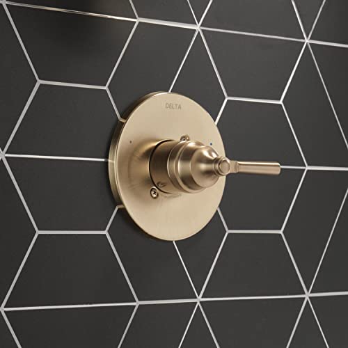 Delta Saylor 14 Series Single-Function Valve Trim Kit, Brushed Gold Handle Set for Shower Faucet System, Champagne Bronze T14035-CZ (Valve Not Included) - color: Champagne Bronze
