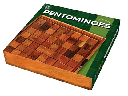 BSIRI Pentominoes Board Logic Puzzle Desk Toys Brain Games Cube Magic Educational Teaser Challenging Gift Intelligence Mind Wooden Strategy Christmas Supplies Box Master Smart Classroom