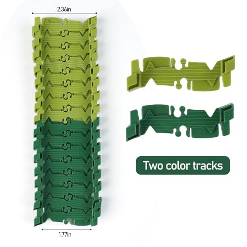 GIAT 96 Pcs Dinosaur Car Track Expansion Kit – Birthday Gift for Boys & Kids Ages 3 4 5 6 7, Compatible with Most Dino Flexible Tracks, Add-On Accessory Toy for Building Dinosaur Raceway - color: Green Dinosaur Tracks