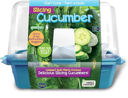 Unique Gardener Slicing Cucumber Plant Seeds Kit, Grow Healthy Tasty Veggies Indoors Includes Everything Needed, Indoor Live Plants for Easy Home Gardening, Just Add Water - style: Cucumber