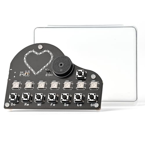 DIY Piano Soldering Project Kit Electronics Learn to Solder Practice Kits, Heart Shaped LED Light Multi-Function Learning Circuit Solder Board For Electronics Beginners