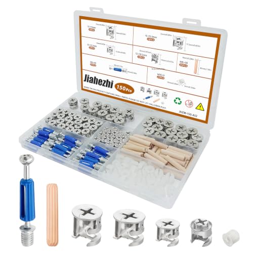 150Pcs Furniture Cam Lock Screw & Nut Kit