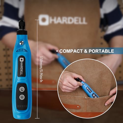 HARDELL Mini Cordless Rotary Tool 4V, 5-Speed 42pcs DIY Craft Tool Kit - color: Blue