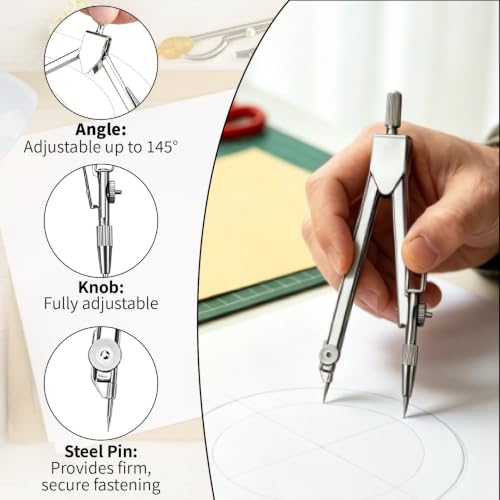 3 Packs Plastic 12 Inch Ruler-6 Inch Clear Protractor Drawing Compasses Set, Student Geometry Math Transparent Measuring Tools for Home School Classroom Office Supplies