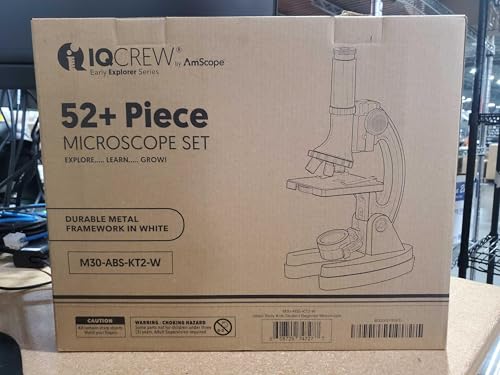 AmScope M30-ABS-KT2-W Beginner Microscope STEM Kit, White - style: A) White Microscope Kit