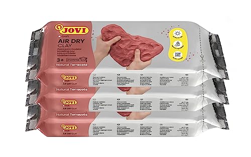 Jovi - Air Dry Clay, 3 x 1.1 lb, Terracotta Color, Total of 3.3 lb - color: Terracotta
