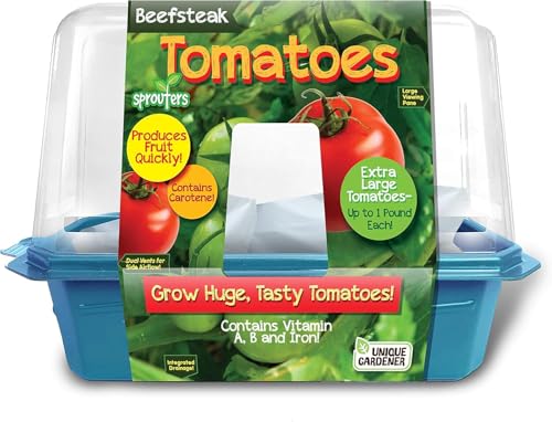 Unique Gardener Tomato Plant Garden Kit, Complete Seed Starter Set to Grow Live Plants, Indoor and Outdoor Gardening Seeds for Planting Vegetables, Just Add Water - style: Tomato