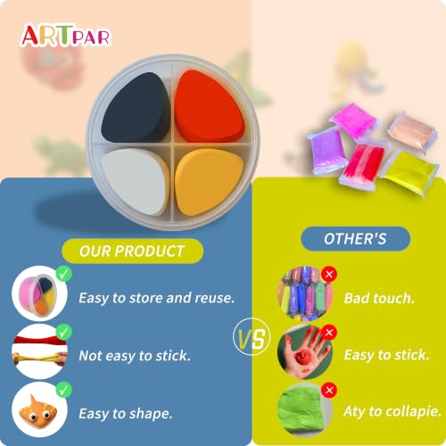 ARTPAR Air Dry Clay Kit for Kids,12 Marine Animals‌ Modeling Magic Clay Set - color: Clay Marine Kit
