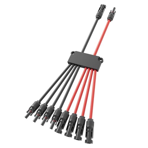 Solar Panel Connector 8 to 2 Solar Y Branch Connectors PV Panels Parallel Connectors Kit Adapter Waterproof Wire Plug Tool for Solar Panel(1 Pcak MF/FFFFMMMM) - color: 1 Pack, size: 8 to 2