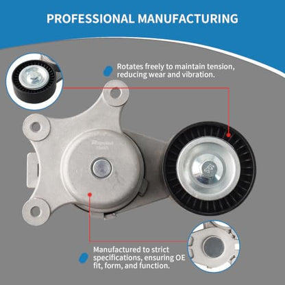 38485 Engine Belt Tensioner Serpentine Belt Drive Kit - size: 90K-38485C