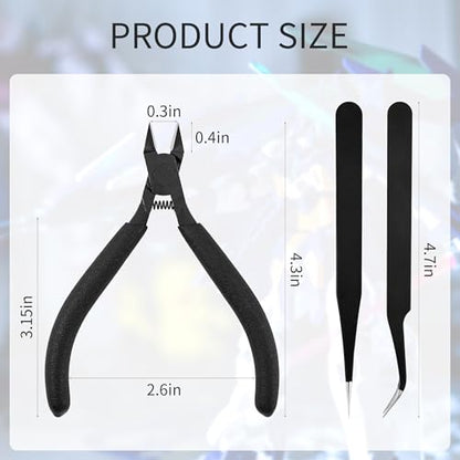 Model Nippers, 4.7 Inch High Hardness Nippers Tool with Razor-Thin Edge for Clean Cut, Magnetic and Corrosion Resistance for Repair and Fix Plastic Models, Non-Slip Handle and Moderate Spring Rebound