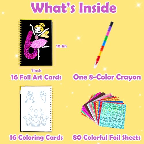 FUNNYB&G Foil Art Craft Kit for Kids, Sparkly Birthday Gift Toy for Kids - style: Happy Birthday
