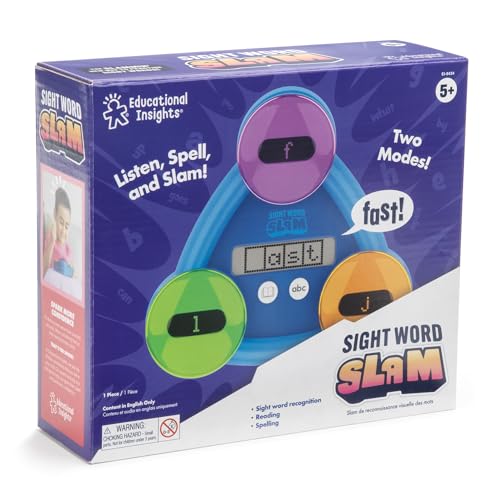 Educational Insights Sight Word Slam - Kindergarten Learning Activities, Sight Word Games, Electronic Phonics Flash Cards, Reading Games for Kids 5-7, Learn to Read CVC Words, Literacy Development