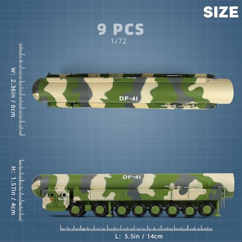 SEBUNAS 1/72 DF-41 Intercontinental Ballistic Missile Quick Build Model - color: 10.DF-41
