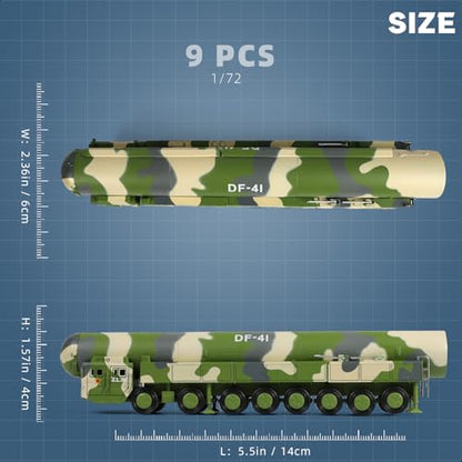 SEBUNAS 1/72 DF-41 Intercontinental Ballistic Missile Quick Build Model - color: 10.DF-41