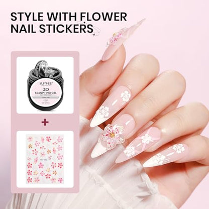 3D Nail Sculpting Gel, Clear Molding Gel for Nail Art Non-Sticky - color: Ice Clear