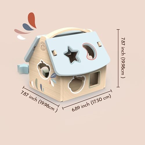 SPEEDY MONKEY Wooden House Shape Sorter | 8 Blocks & Monkey Character - color: Monkey House
