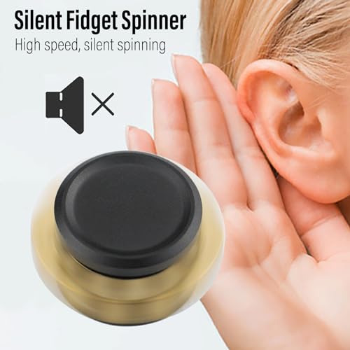 FREELOVE Gear Metal Fidget Spinner Toys for Adults, Small Mini Tiny Pockget Figette, Bike Chain, Copper Brass Hands Gyro, Quiet Silent Cool Cube for Anxiety Men (1 Gear, Black-Brass) - color: 1 Gear Black, style: 1 Gear