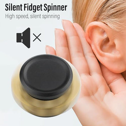 FREELOVE Gear Metal Fidget Spinner Toys for Adults, Small Mini Tiny Pockget Figette, Bike Chain, Copper Brass Hands Gyro, Quiet Silent Cool Cube for Anxiety Men (1 Gear, Black-Brass) - color: 1 Gear Black, style: 1 Gear