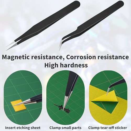 Model Nippers, 4.7 Inch High Hardness Nippers Tool with Razor-Thin Edge for Clean Cut, Magnetic and Corrosion Resistance for Repair and Fix Plastic Models, Non-Slip Handle and Moderate Spring Rebound