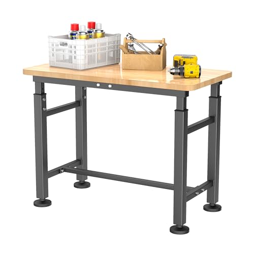 EVERHANGER Workbench for Garage, Adjustable Height Work Table - size: Medium