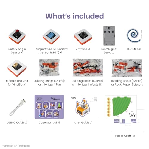 Vincibot Coding Robot with Inventor Kit for Kids 8-12