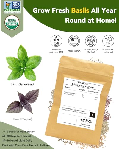 LYKOCLEAN Herb Seed Pod Kit Compatible with AeroGarden Hydroponics Growing System, Complete Indoor Gardening Supply (Basil, 8-pods) - color: Basil, size: 8-pods