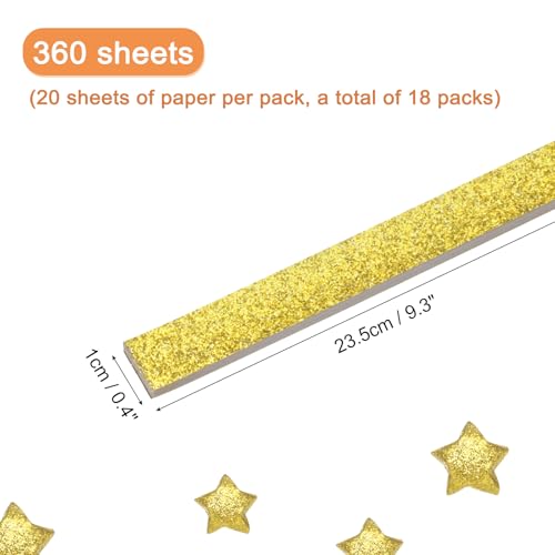 MECCANIXITY 360 Sheets Origami Paper Glitter Stars Papers Gold Fold Paper for Beginner Arts Crafts Projects,0.4 x 9.3 Inch - color: Gold, size: 0.4 x 9.3 Inch
