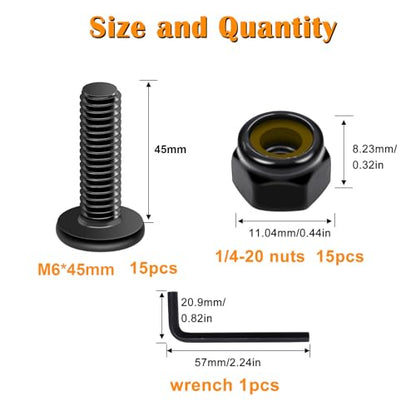 weideer 30pcs M6x45MM Flat Head Hex Socket Cap Screws Lock Nuts Kit Furniture Screws Furniture Bolts Kit 304 Stainless Steel with Hex Spanner - size: M6x45mm, style: Flat Head Hex