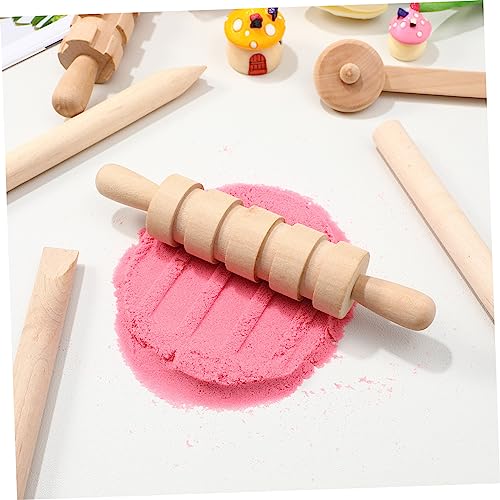 Garneck 12Pcs Wooden Clay Tools Set for Kids: Dough Rolling Modeling Accessories Pottery Sculpting Kit Modeling Accessories for Early Education Art Craft Activity Home School - size: 16.50X1.50X1.50CM